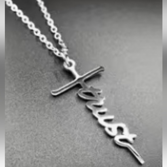 Jewelry - Silver Cross Trust Pendant Necklace